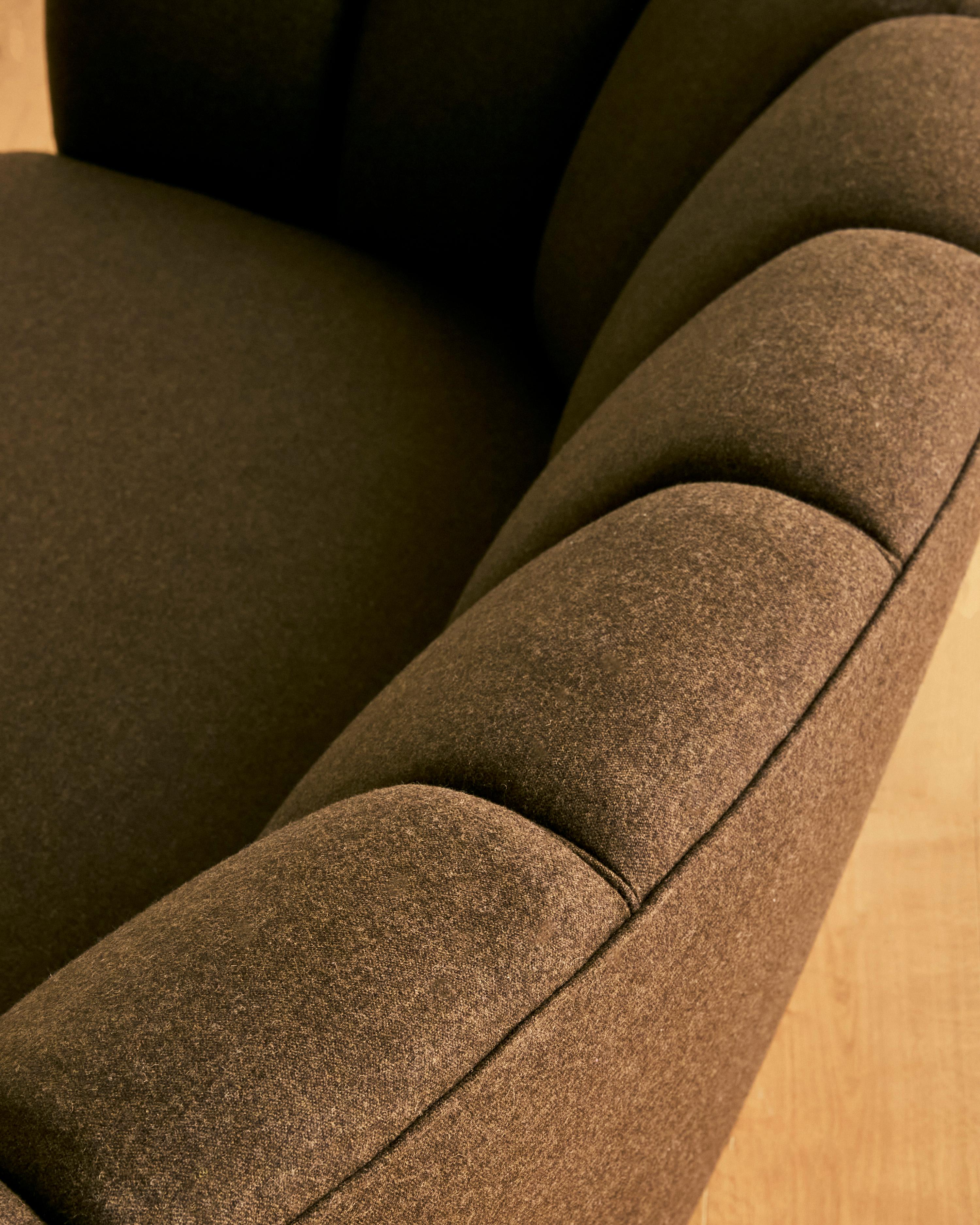 Danish Wool Banana Sofa For Sale 4