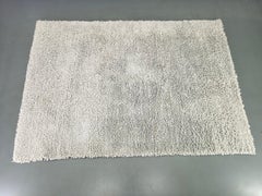 Danish Wool Shag Rug by C. Olesen, Light Grey, 1990s