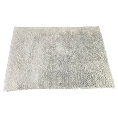 Danish Wool Shag Rug by C. Olesen, Light Grey, 1990s