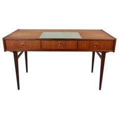 Danish Writing Desk Teak with Drawers and Bookshelves, 1960s