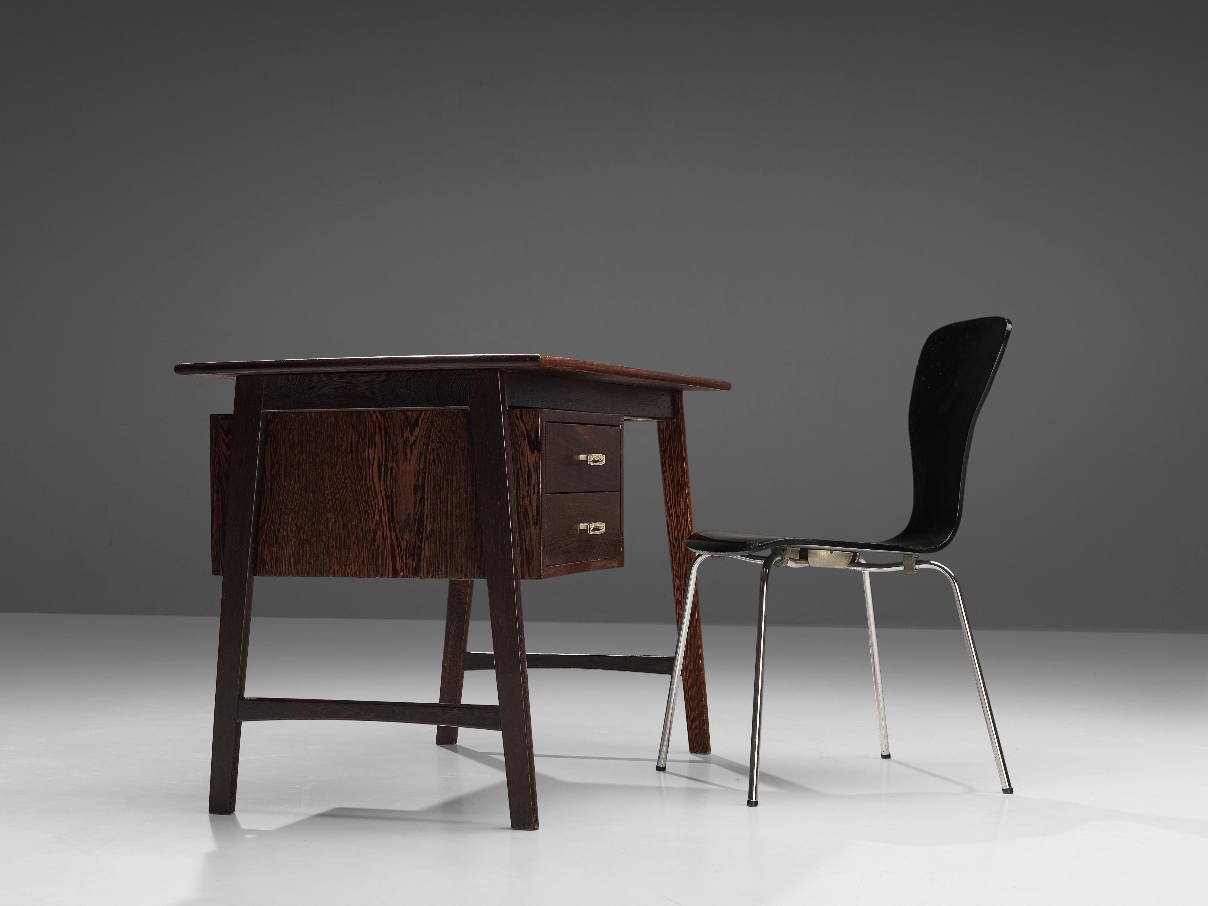 Danish Writing Desk with Drawers in Wengé 3