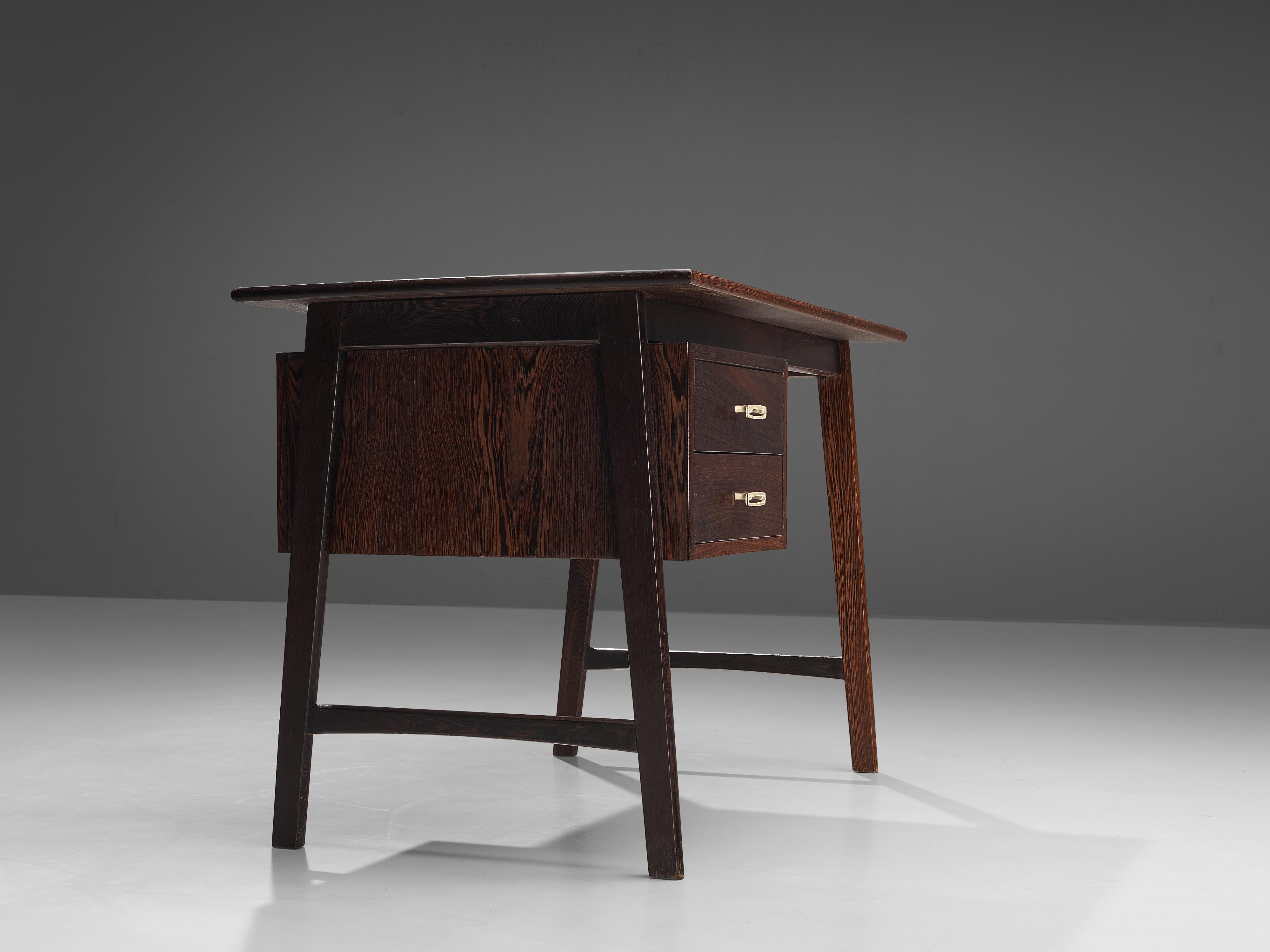 Danish Writing Desk with Drawers in Wengé 1