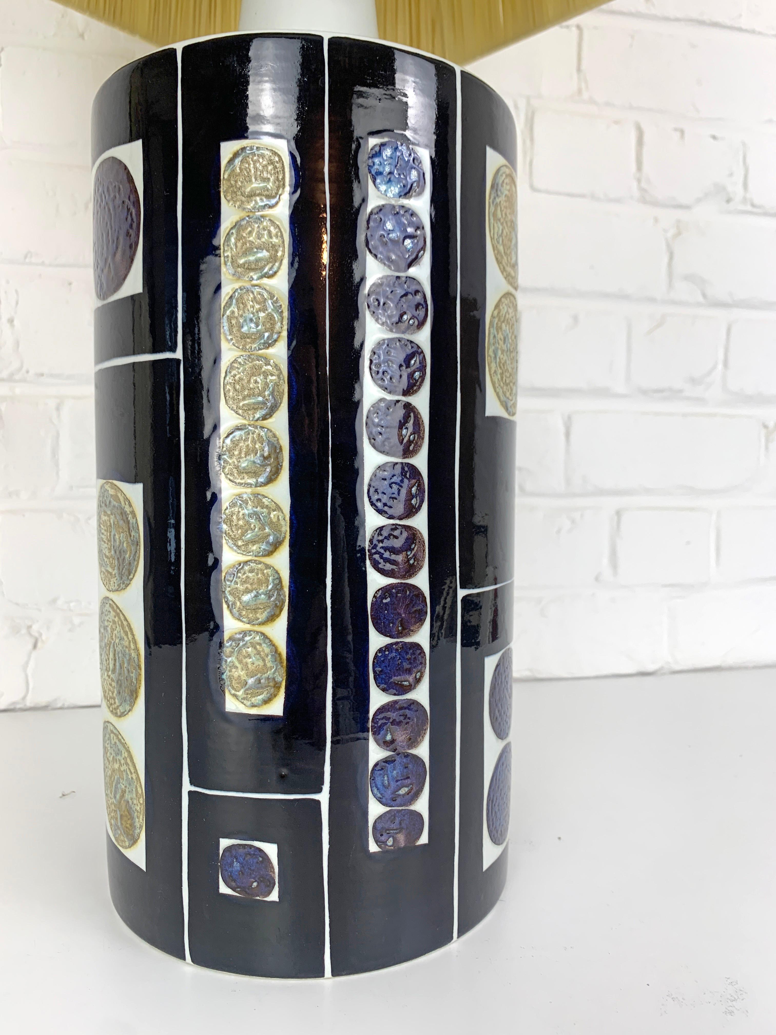 Smaltato Lampada moderna danese XXL in ceramica di I.L.A., Royal Copenhagen Fog and Morup anni '60 in vendita