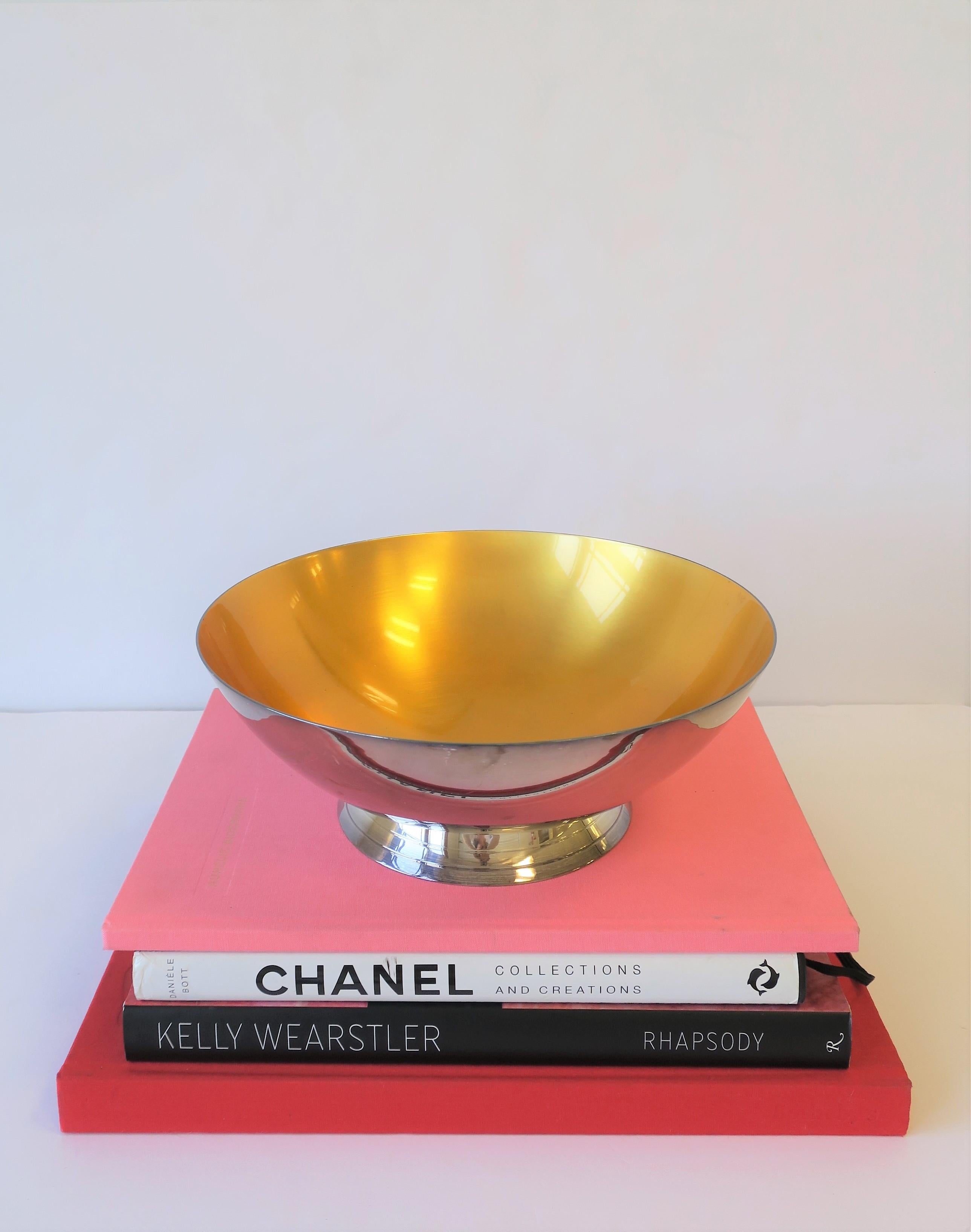 Silver Plate Danish Yellow Enamel and Silver Bowl