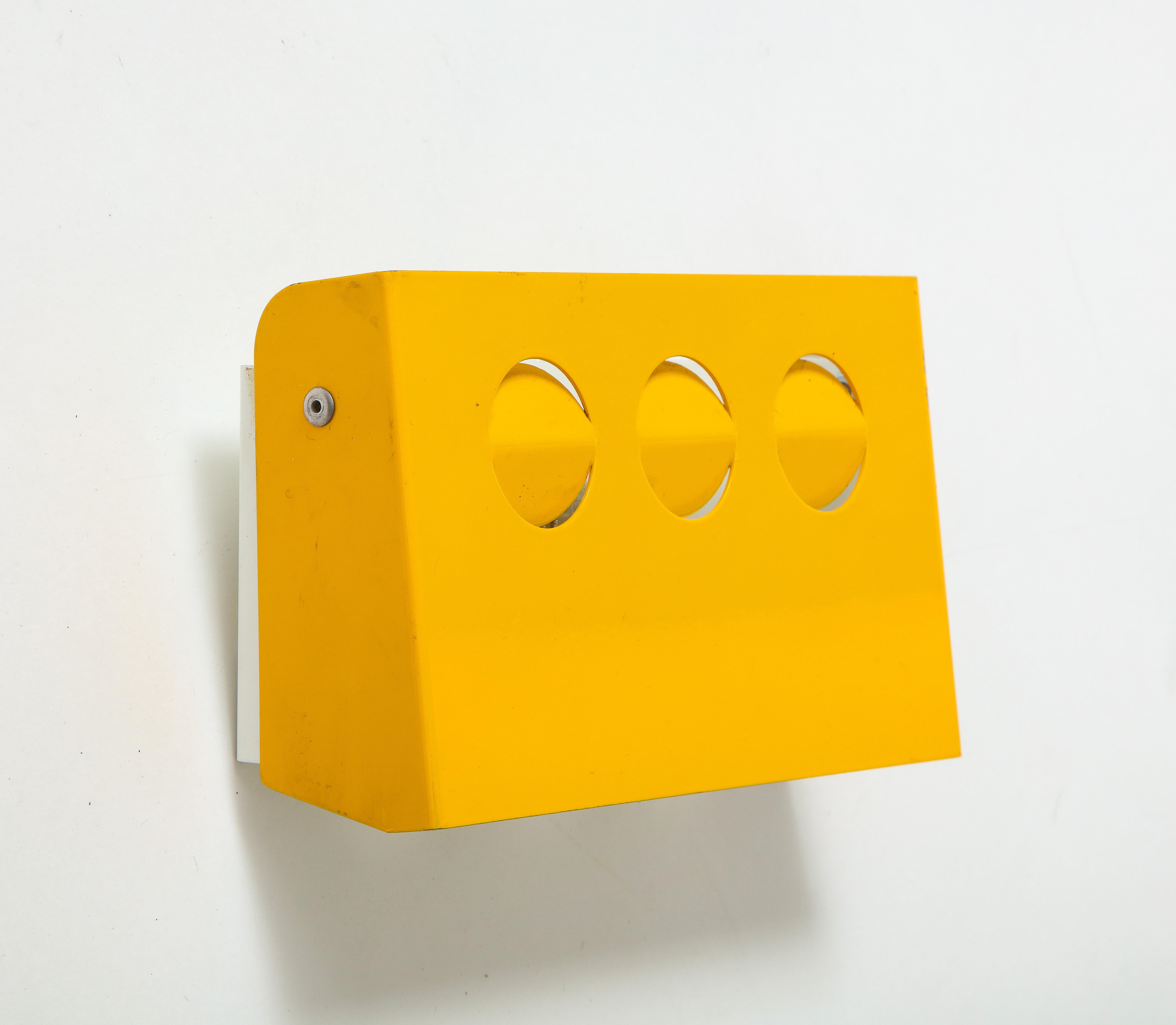 Mid-Century Modern Danish Yellow Tole Sconce, Denmark, 1950-60