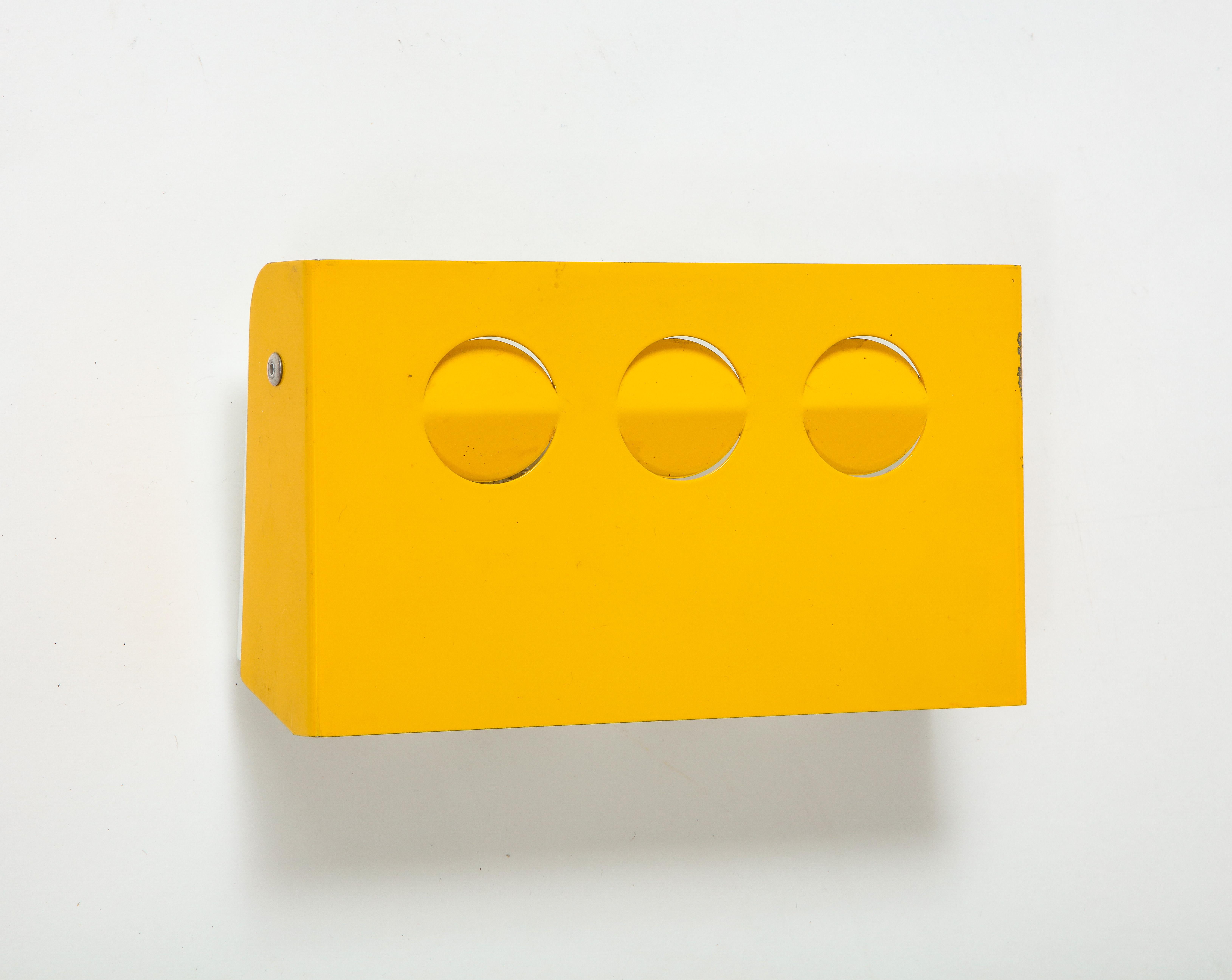 Mid-20th Century Danish Yellow Tole Sconce, Denmark, 1950-60