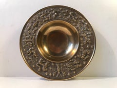 Danish Zodiac Bowl in Bronze from Nordisk Malm, 1940s