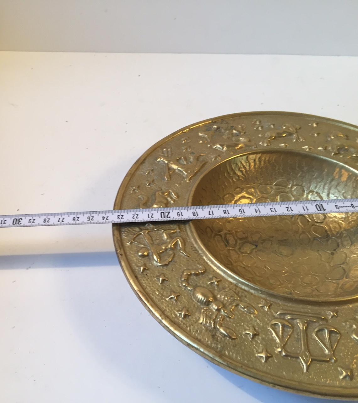 Danish Zodiac Bronze Bowl with Moon Texturing from Nordisk Malm, 1940s 1