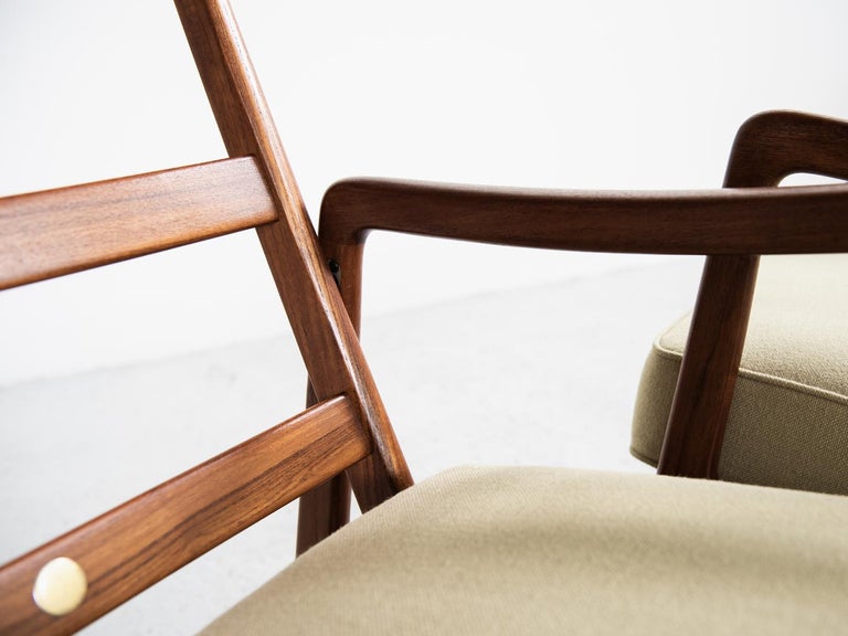 Danish Pair of Higher Easy Chairs in Teak by Ole Wanscher for France & Søn 1960s For Sale 1