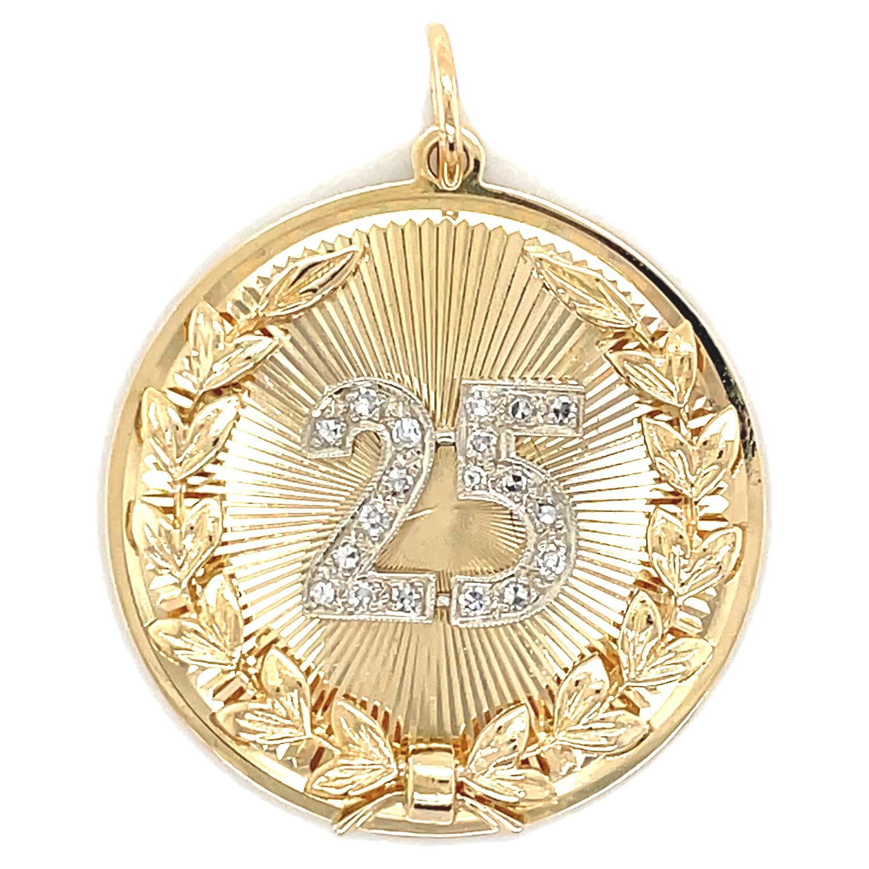 Dankner 25th Anniversary Diamond/Gold Charm with Message