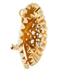Dankner Diamond 14 Karat Gold Radial Pendant Brooch