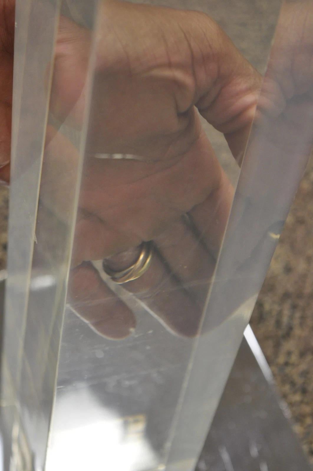 Danny Alessandro Albrizzi Vintage Modernist Lucite & Chrome Fireplace Tool Set For Sale 7