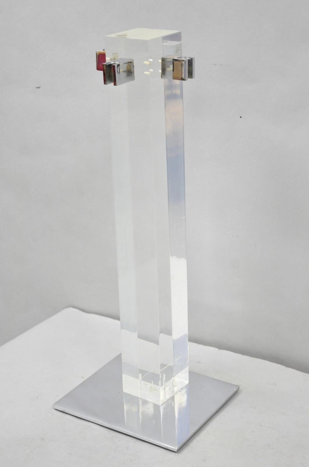 Danny Alessandro Albrizzi Vintage Modernist Lucite & Chrome Fireplace Tool Set For Sale 9