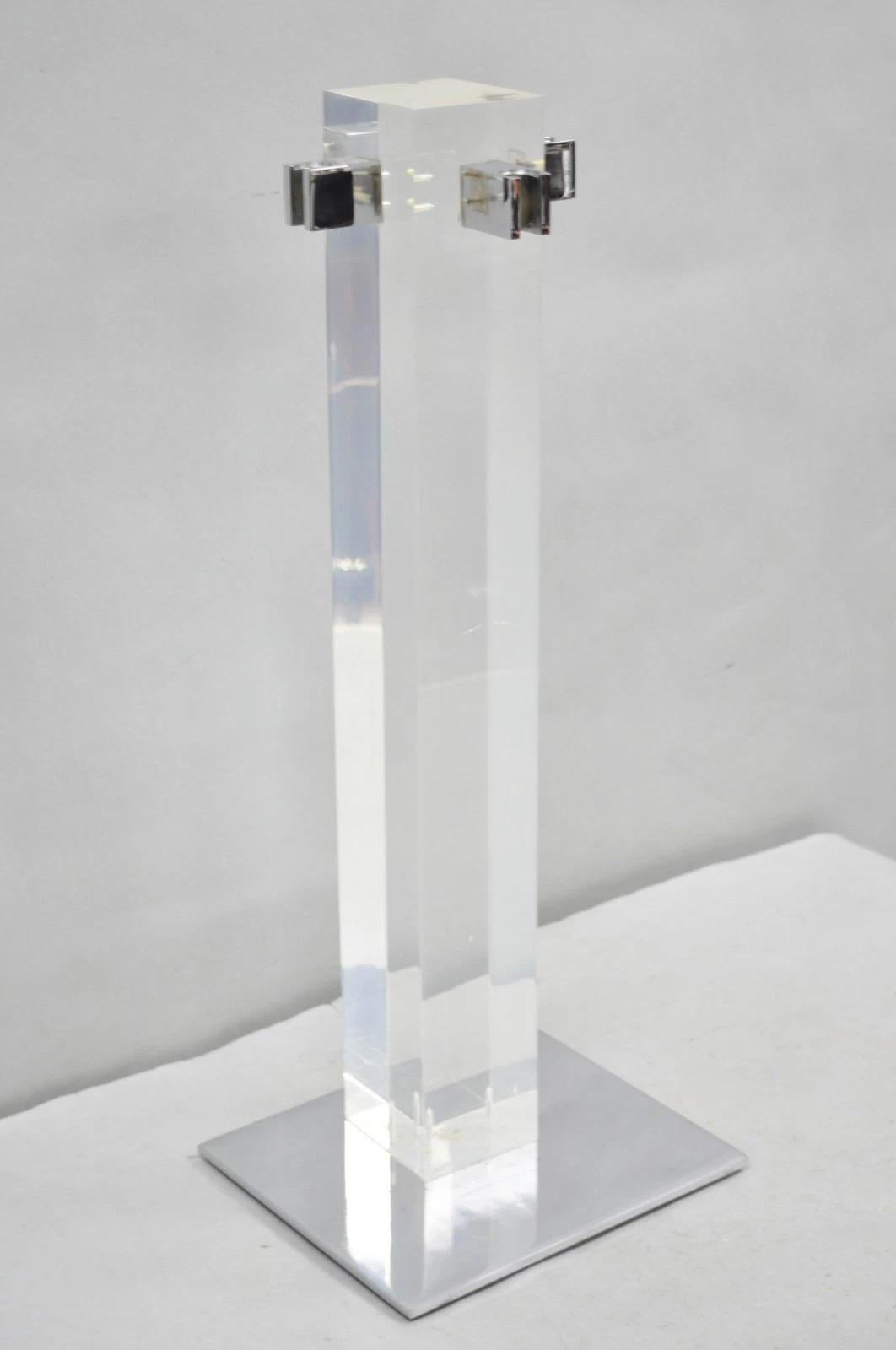 Mid-Century Modern Danny Alessandro Albrizzi Vintage Modernist Lucite & Chrome Fireplace Tool Set For Sale