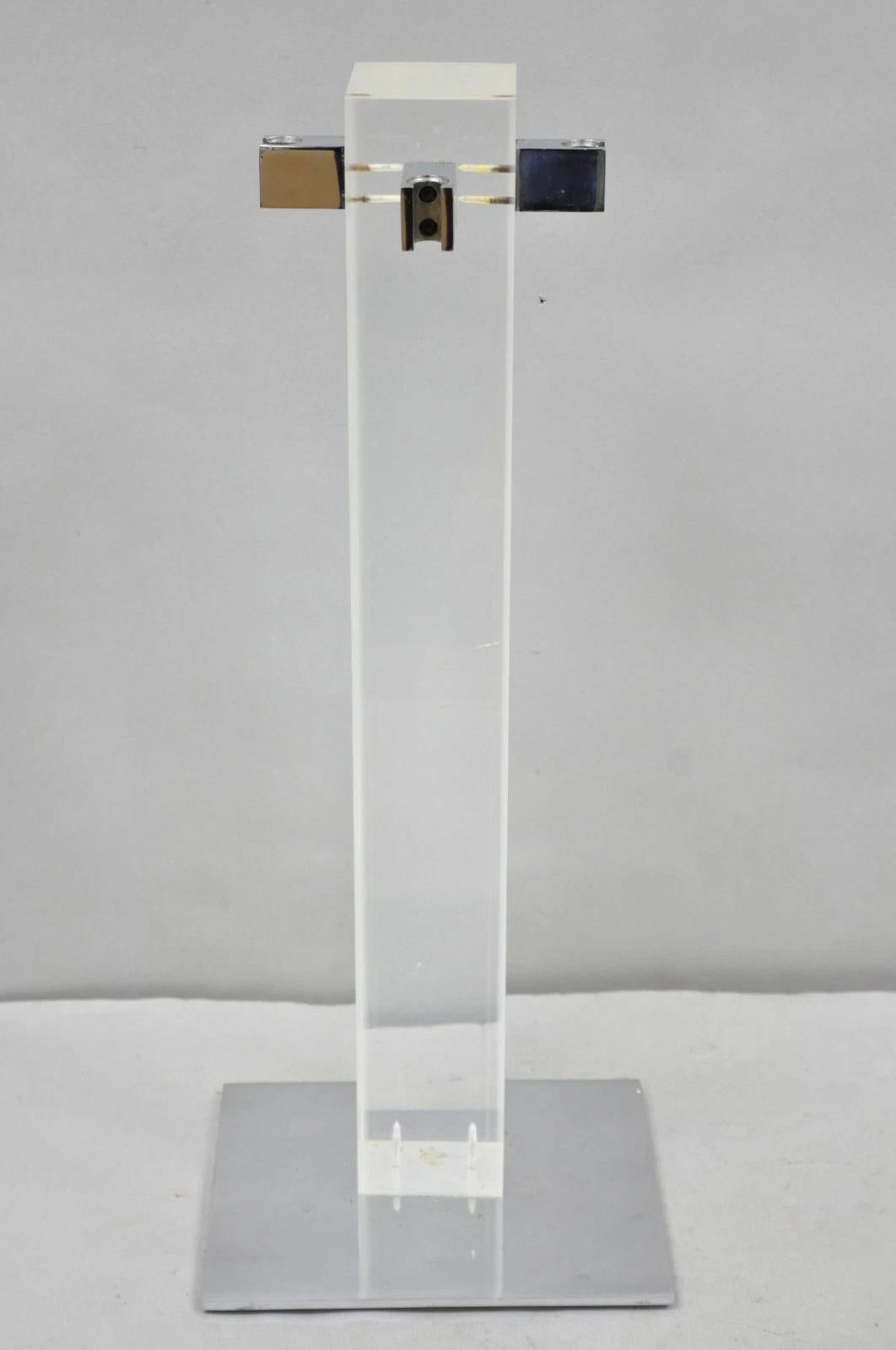 Danny Alessandro Albrizzi Vintage Modernist Lucite & Chrome Fireplace Tool Set In Good Condition For Sale In Philadelphia, PA