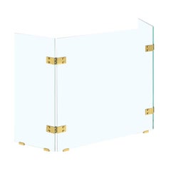 Danny Alessandro Brass and Glass Fireplace Screen, 1980s