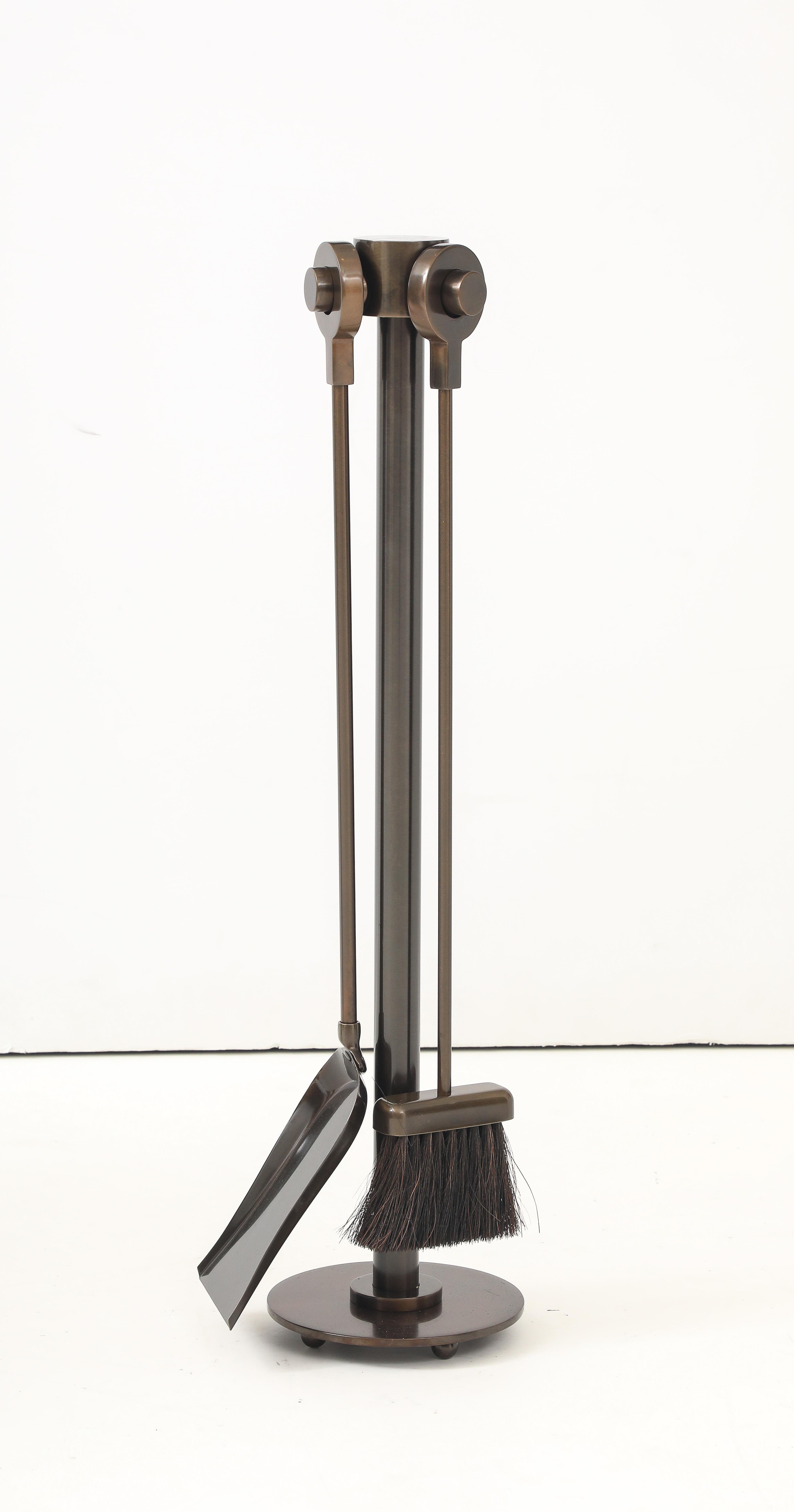 20th Century Danny Alessandro Bronze Firetools Set For Sale