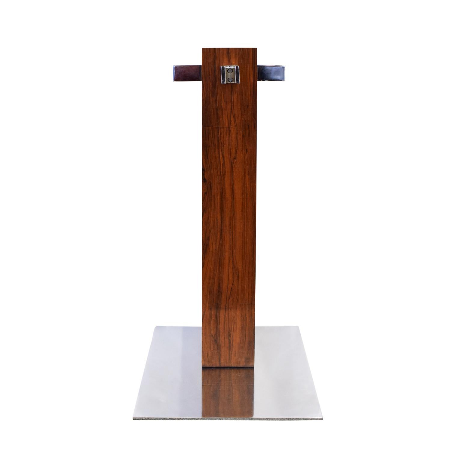 Modern Danny Alessandro Fireplace Tool Set In Brazilian Rosewood and Chrome 1980s For Sale