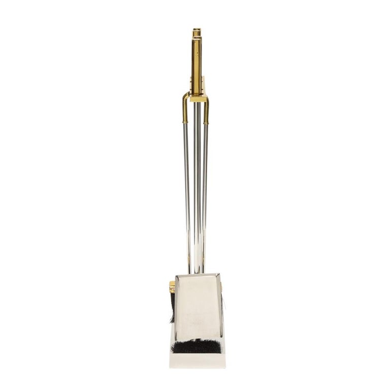 Danny Alessandro Fireplace Tools, Brass, Chrome For Sale 3