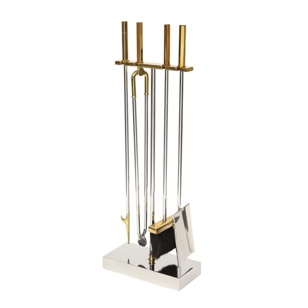 Danny Alessandro Fireplace Tools, Brass, Chrome