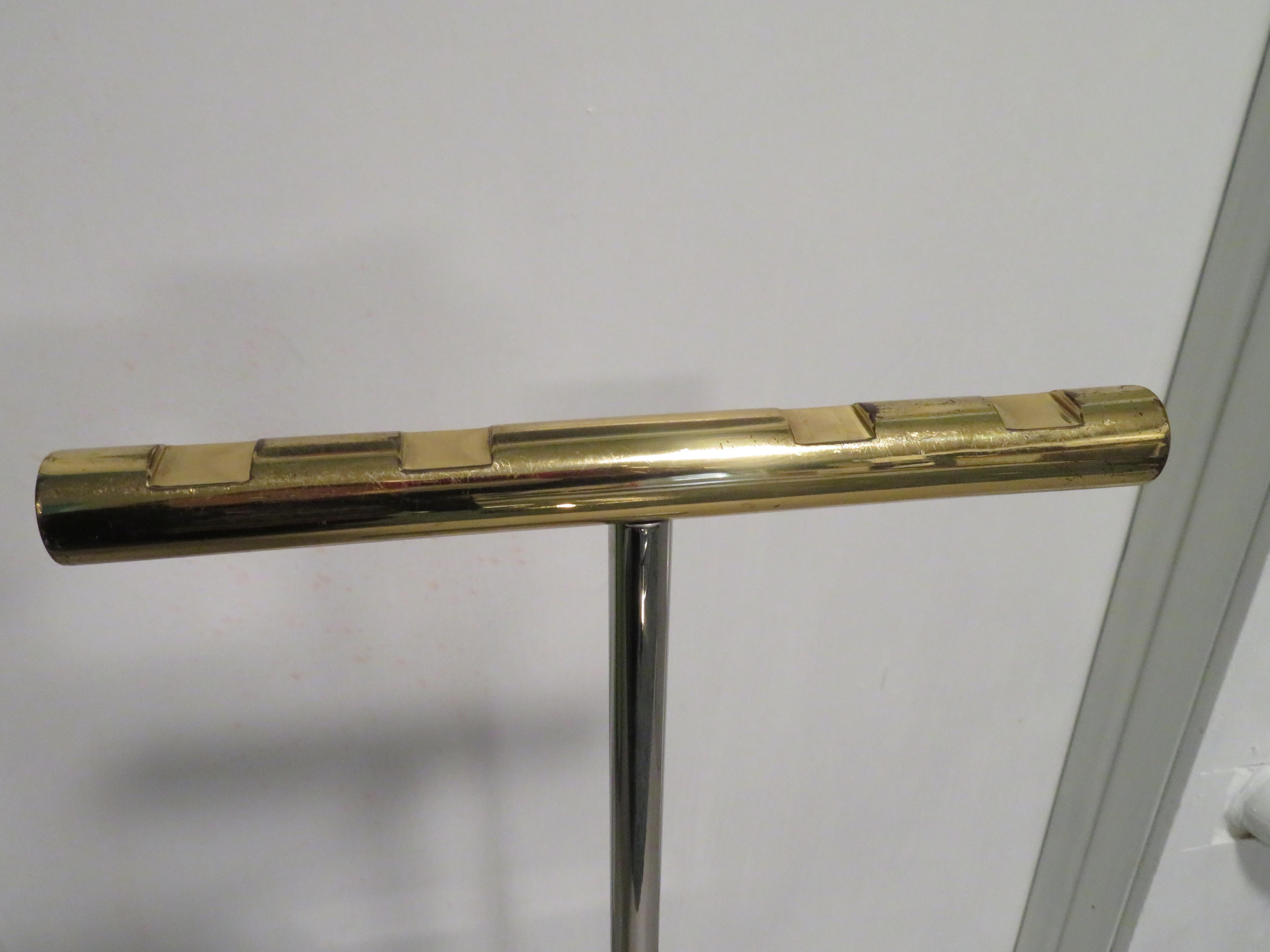 Late 20th Century Danny Alessandro Fireplace Tools Brass Chrome Ring Handle, USA, 1970s