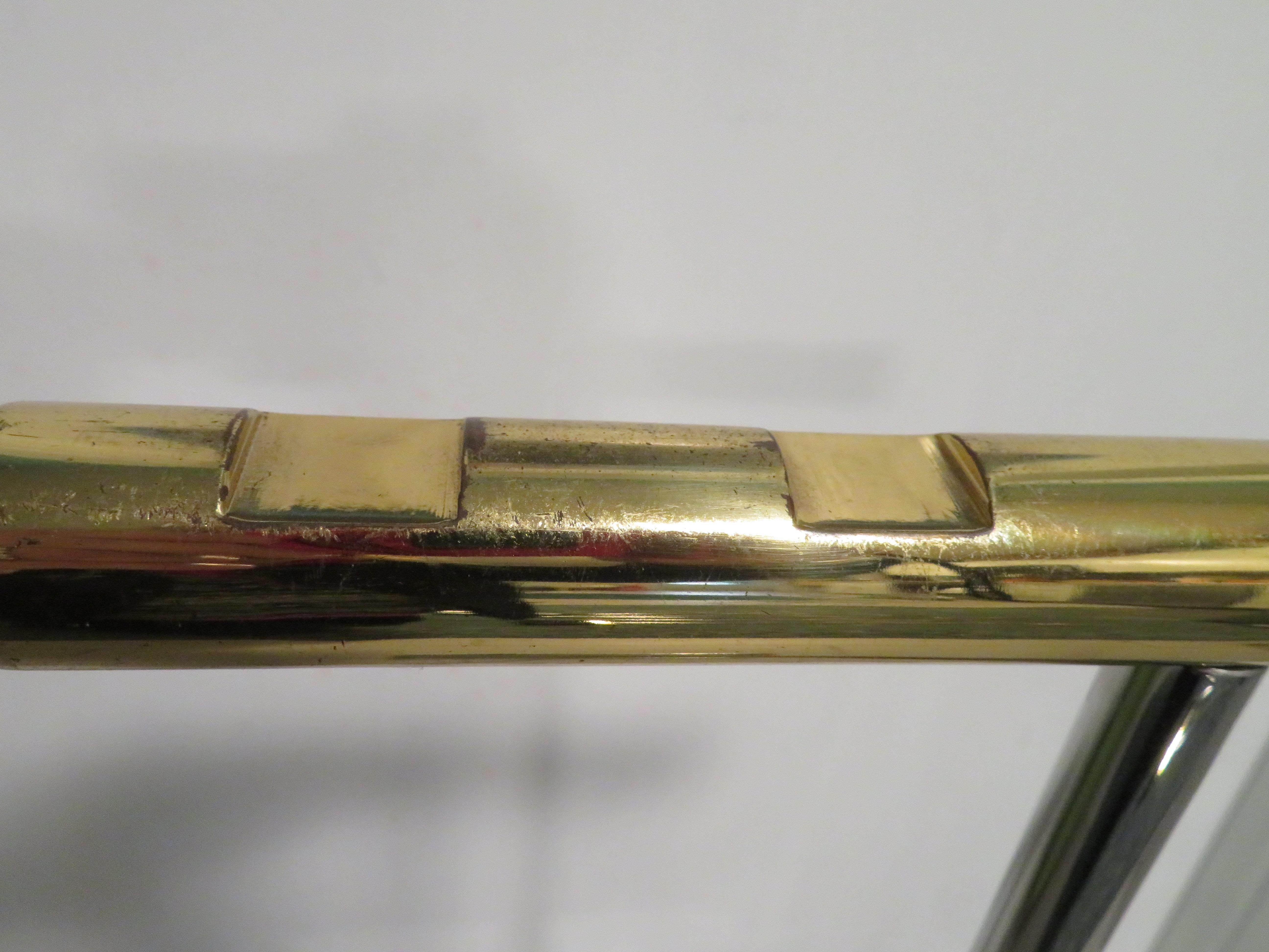 Danny Alessandro Fireplace Tools Brass Chrome Ring Handle, USA, 1970s 1
