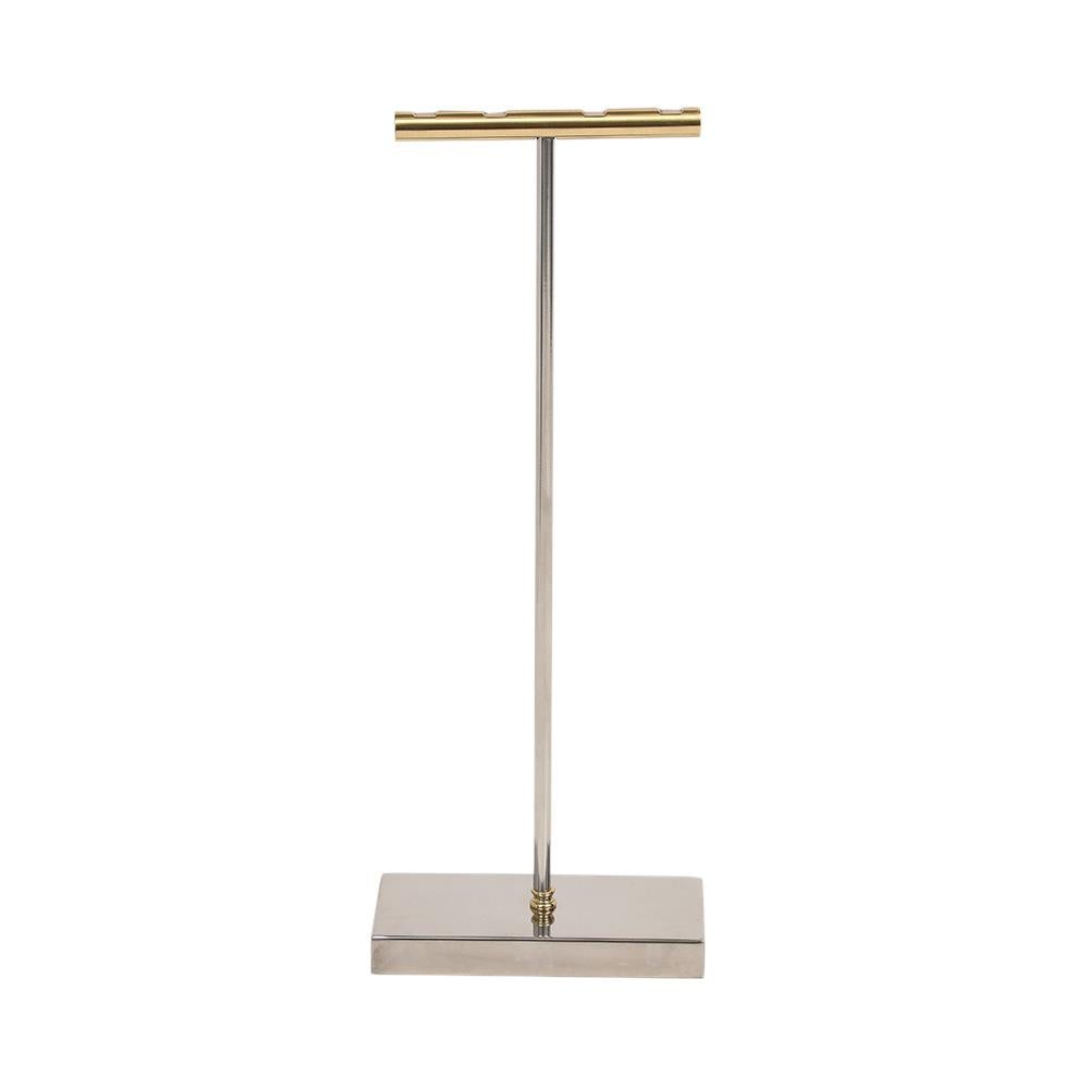 Outils de cheminée Danny Alessandro, laiton, chrome nickel, poignée annulaire en vente 7