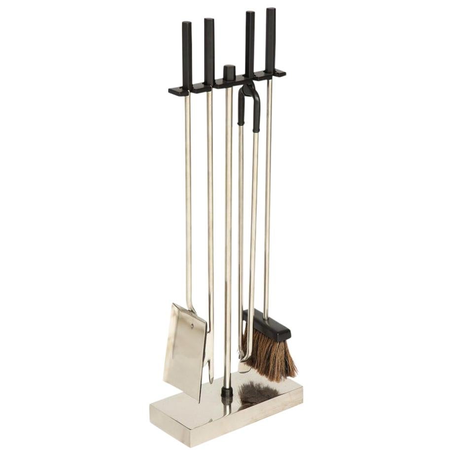 Danny Alessandro Fireplace Tools, Matte Black and Nickel Chrome