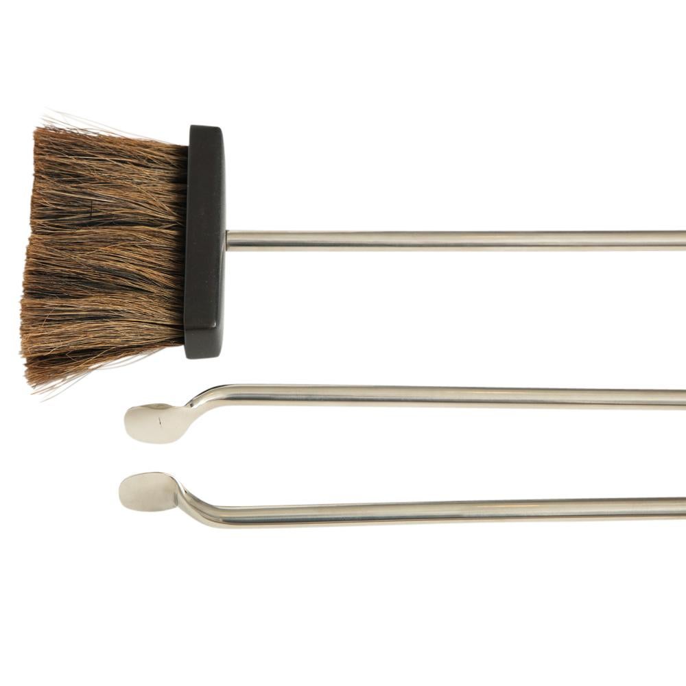 Brass Danny Alessandro Fireplace Tools, Matte Black and Nickel Chrome