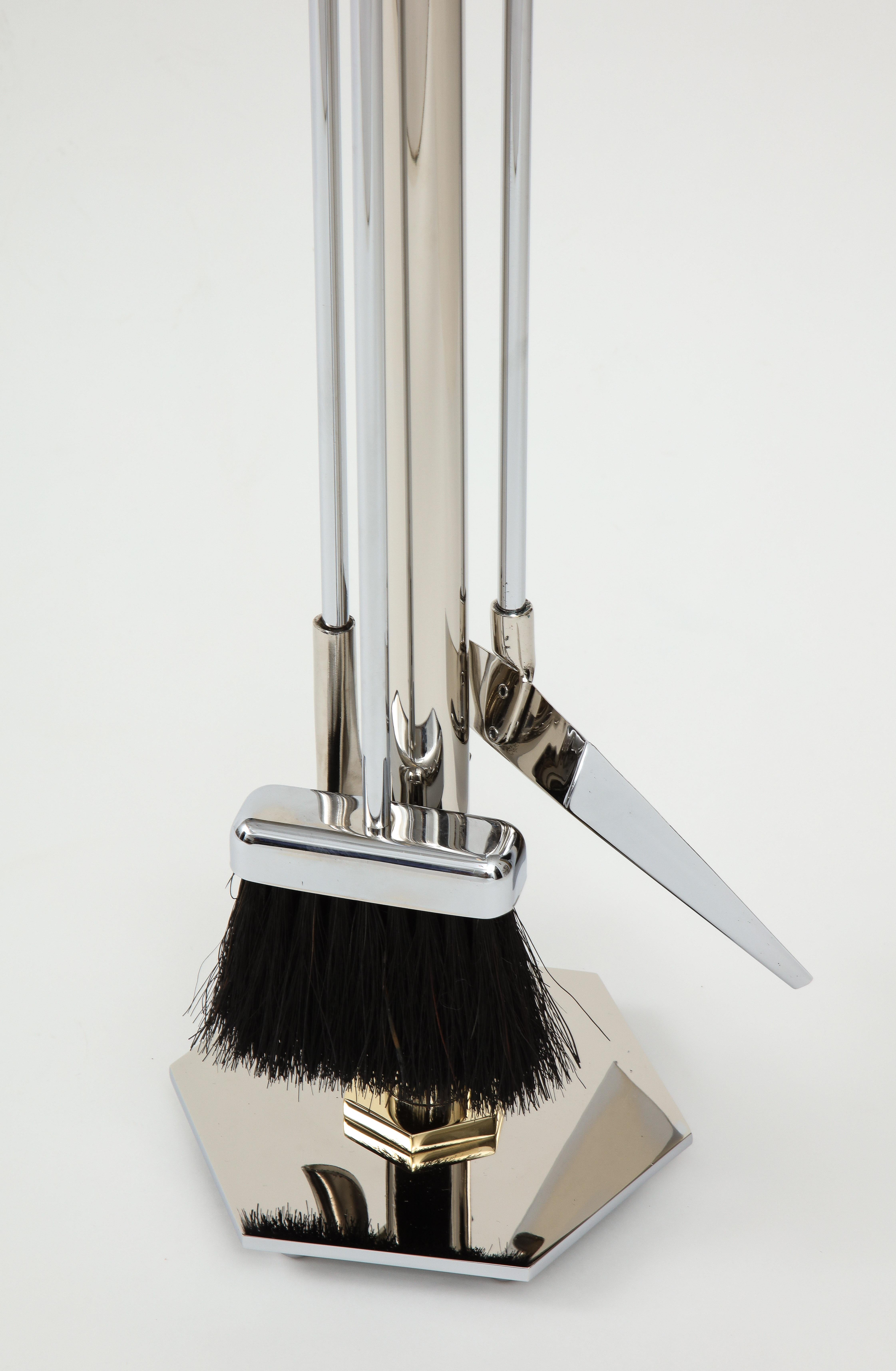 Danny Alessandro Steel and Brass Fireplace Tools 5