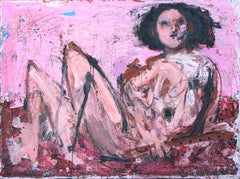 ABSTRACT Rosa Farben Kunstwerk Körperformen Zeitgenössischer Künstler Danny Avidan Groß