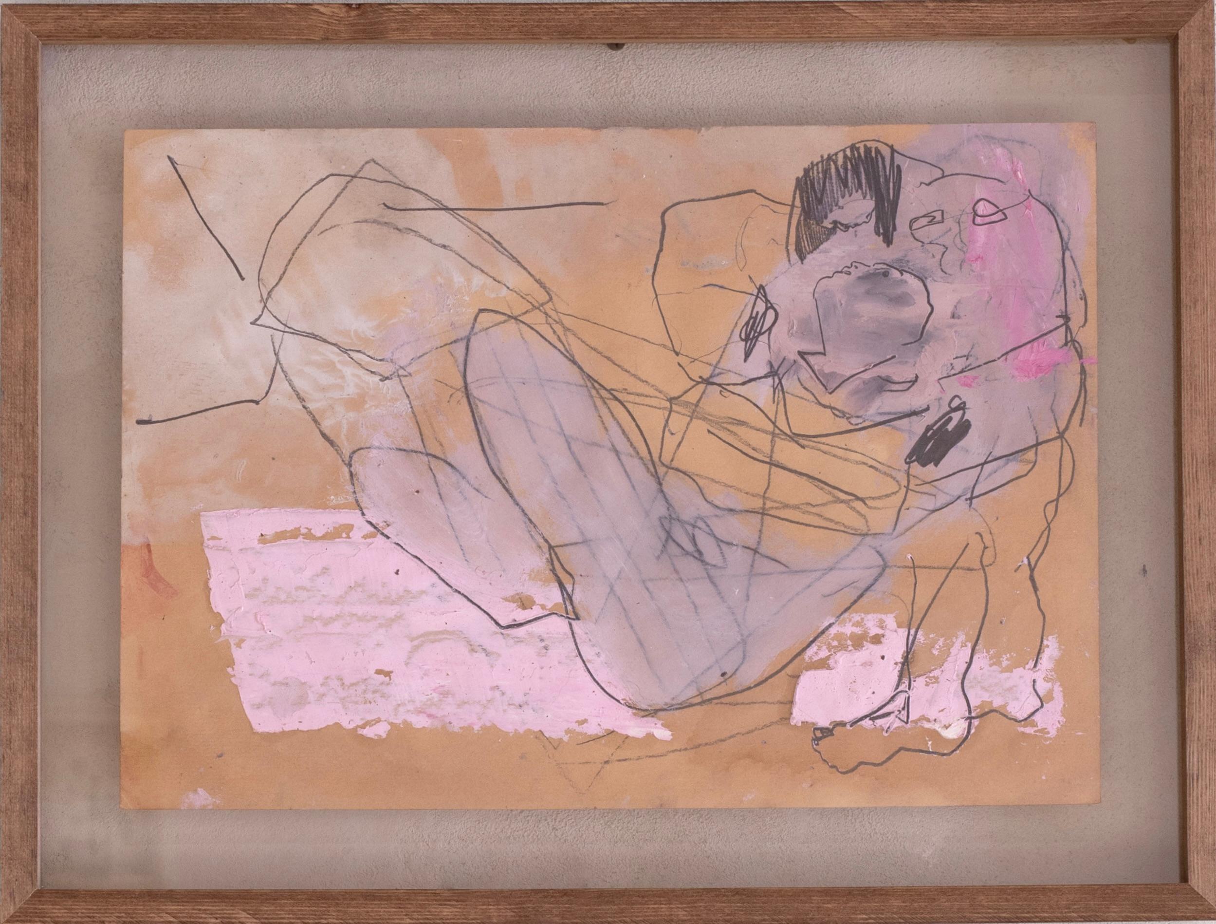 Danny Avidan’s paintings explore the tension between form and formlessness, using it as a way to reflect on the body and the creative process. His expressive gestures continuously attempt to shape solid figures, which emerge and dissolve back into