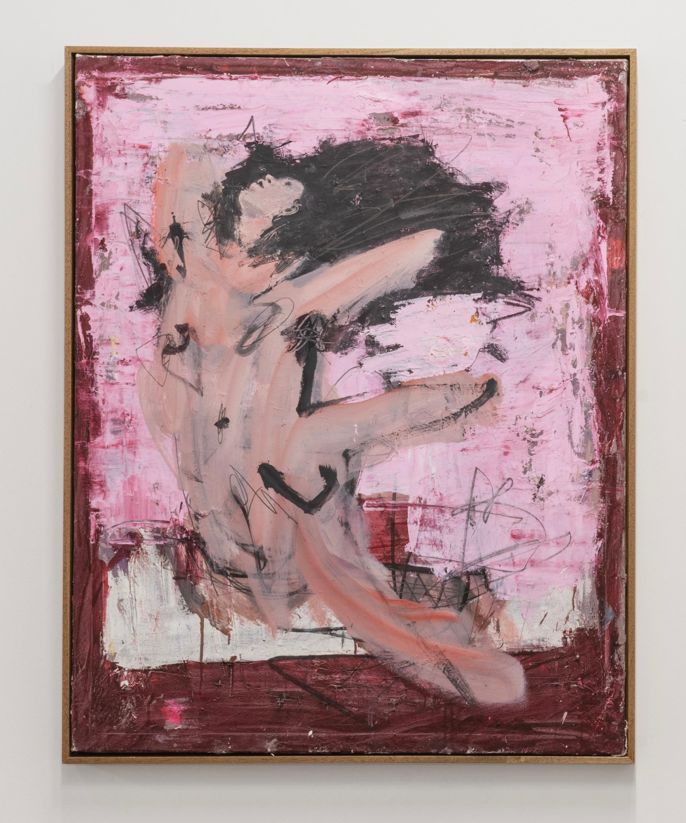 Tänzer (Diptychon) von Danny Avidan, 2025 - Ausdrucksstarke abstrakte Figuren in Rosa – Painting von Danny Avidan 