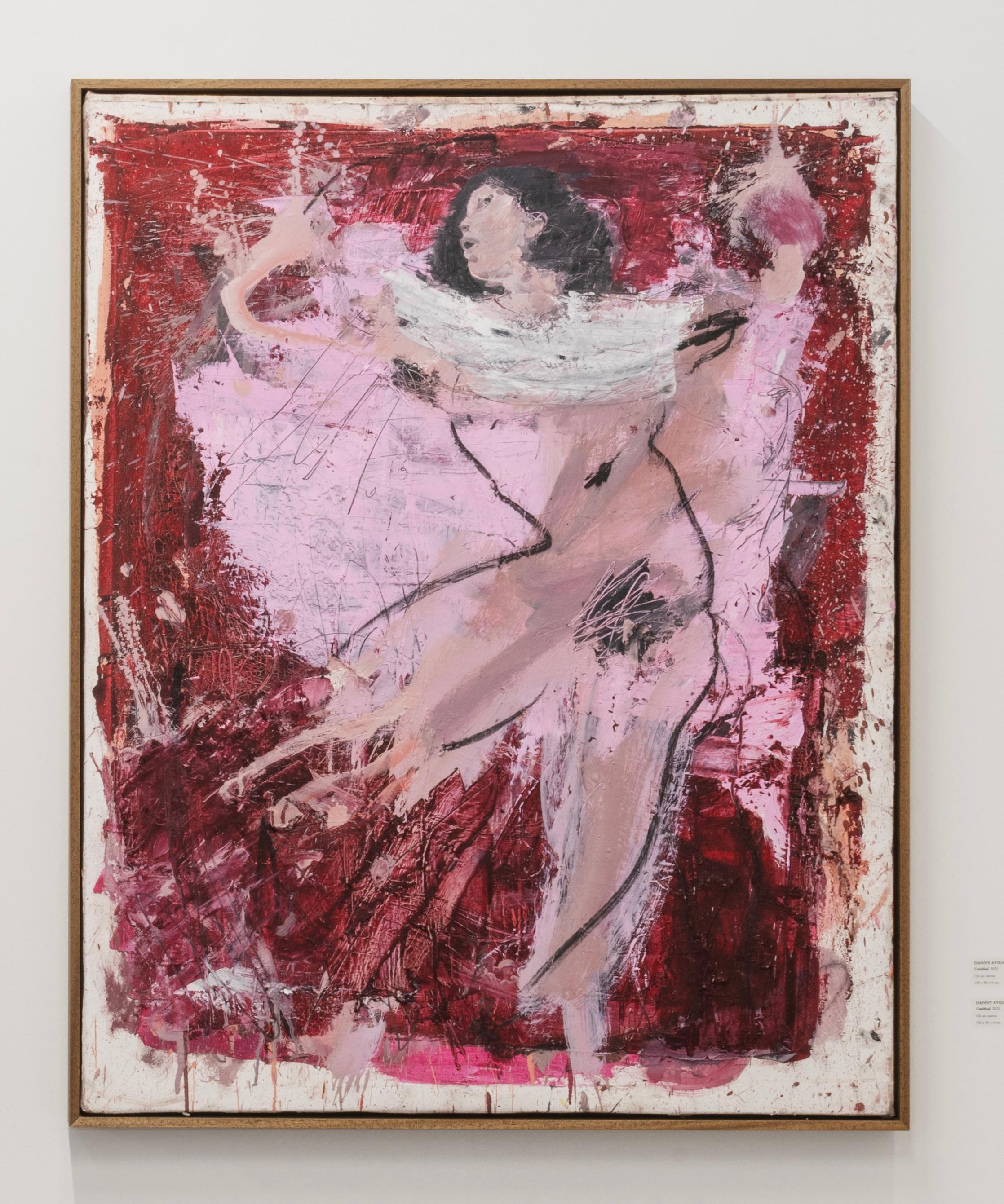 Tänzer (Diptychon) von Danny Avidan, 2025 - Ausdrucksstarke abstrakte Figuren in Rosa (Abstrakt), Painting, von Danny Avidan 