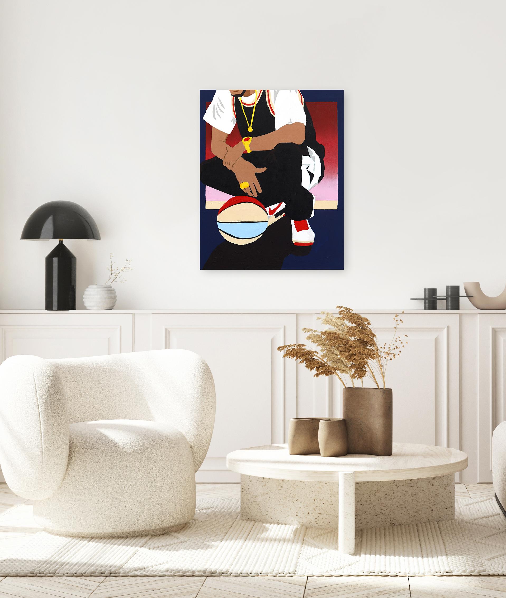 A Trophy my City - Zeitgenössisches figuratives Sportkunstwerk in Farbe getaucht – Painting von Danny Brown