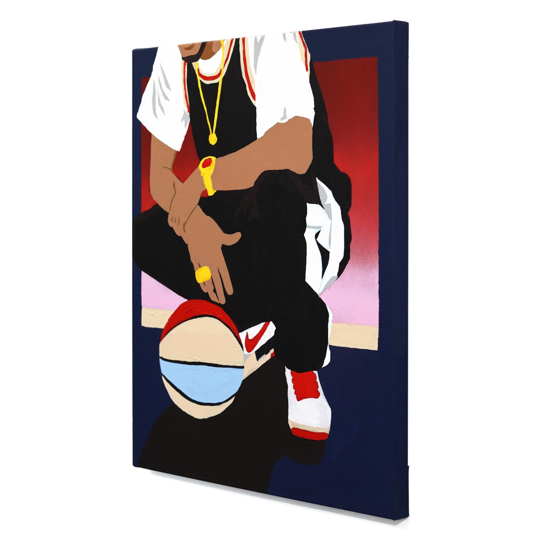 A Trophy my City - Zeitgenössisches figuratives Sportkunstwerk in Farbe getaucht (Schwarz), Figurative Painting, von Danny Brown