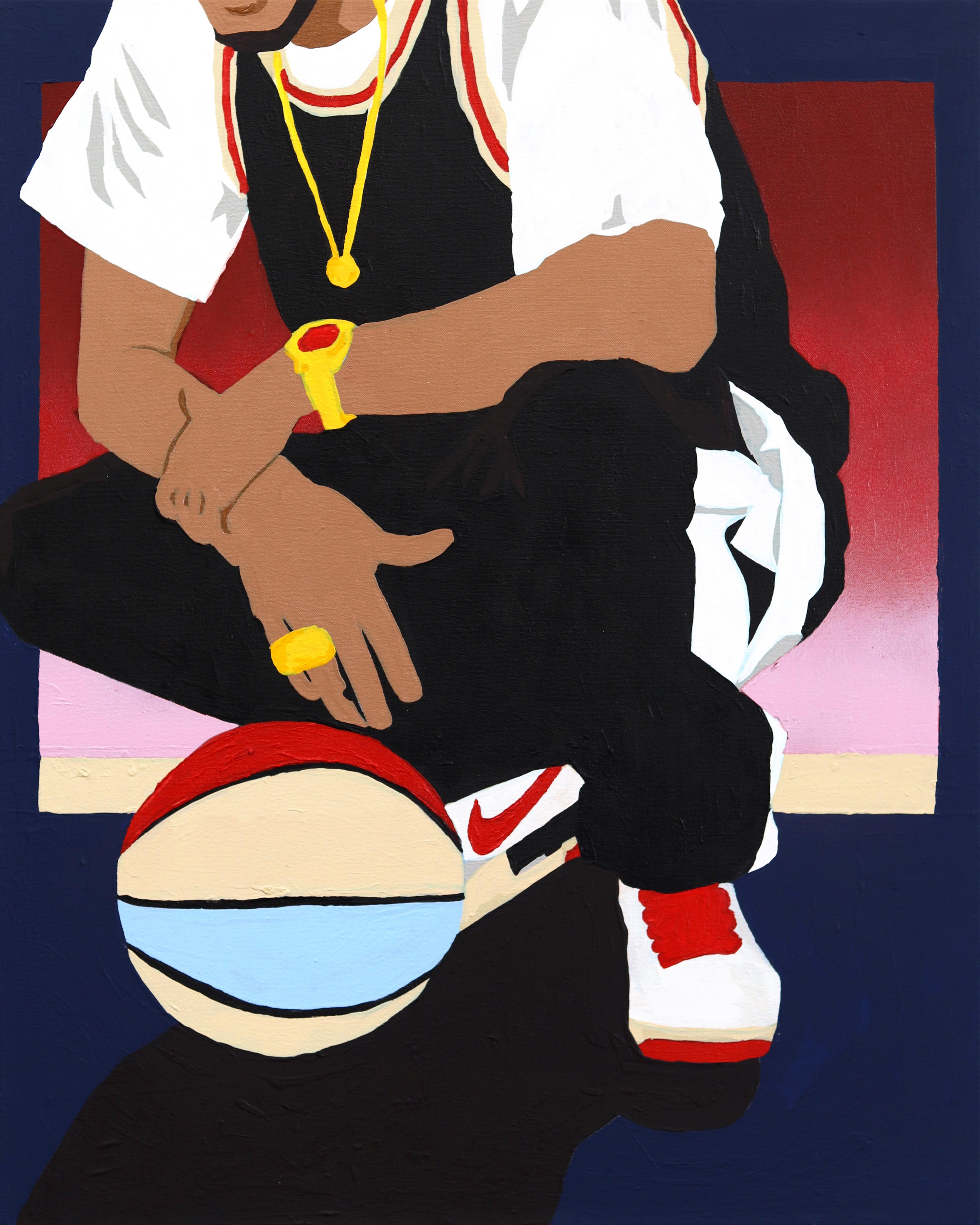 A Trophy my City - Zeitgenössisches figuratives Sportkunstwerk in Farbe getaucht