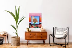 Baby Birkin - Pittura figurativa originale dai colori vivaci dell'artista di Los Angeles