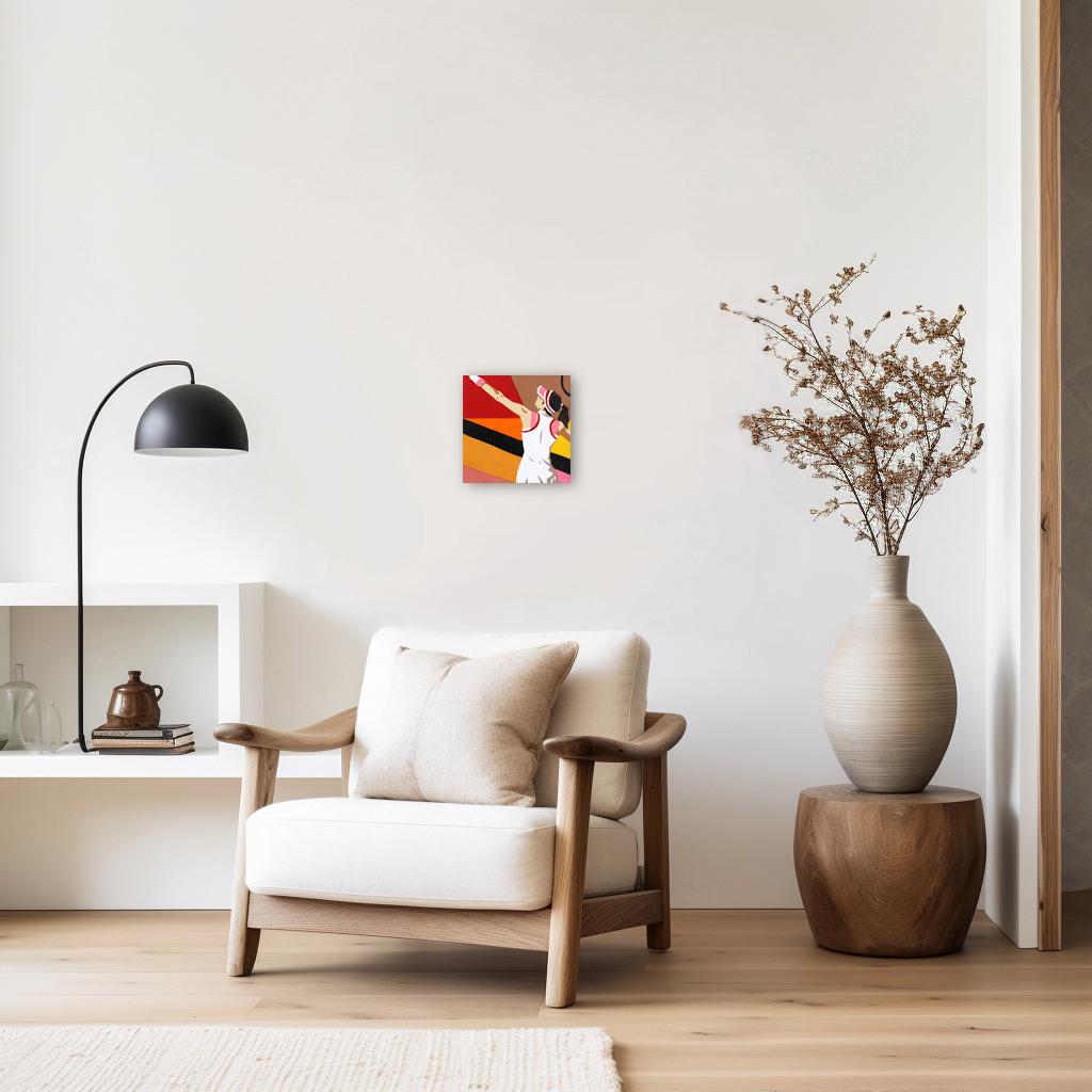 Bijan Serving - Vibrant Original Tennis Figurative Painting Los Angeles Artist For Sale 1