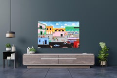 De Donde Eres - Grande dipinto originale colorato di città dell'artista di Los Angeles