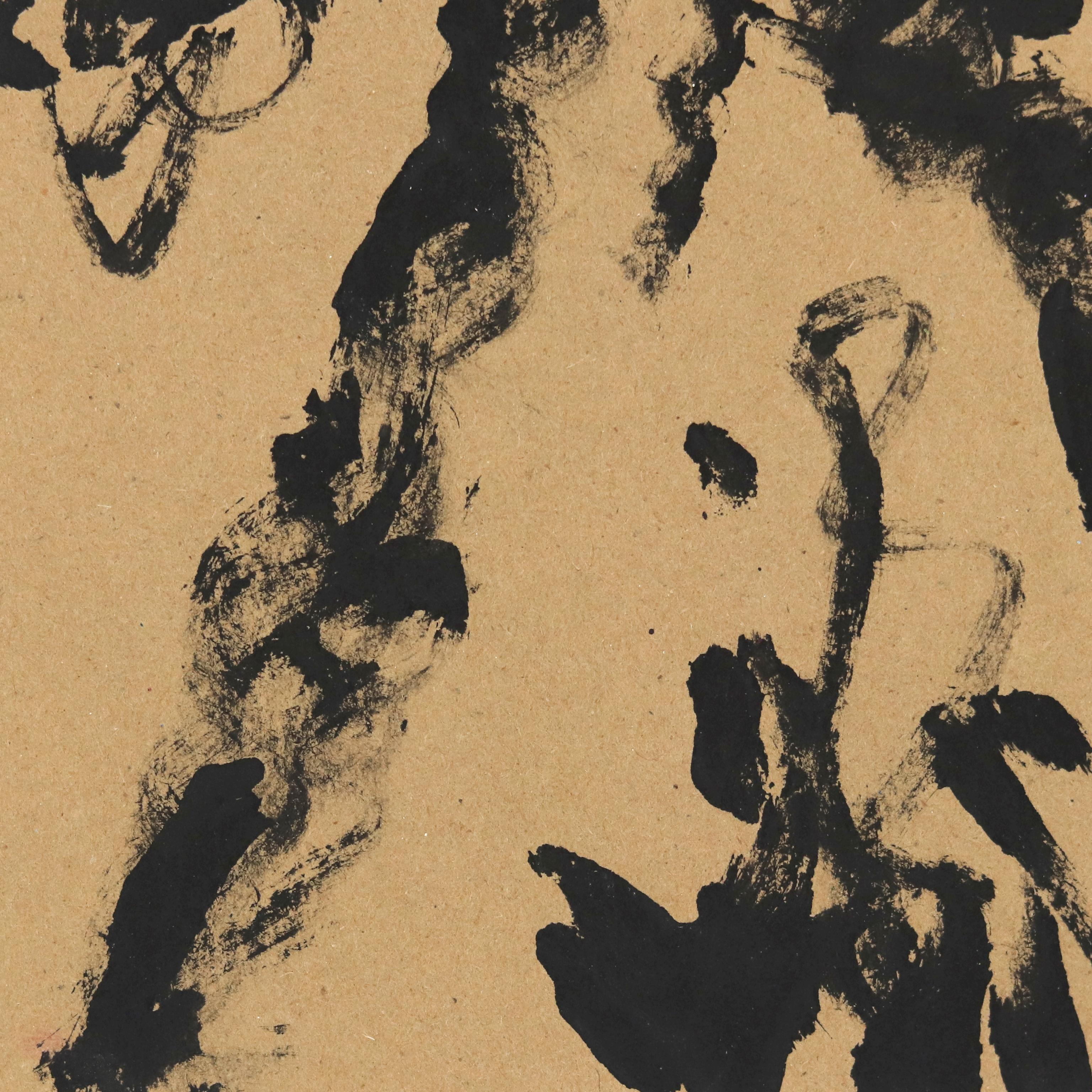 Gens With The Dent in Her SL500 Bens-Figurative Ink Painting Los Angeles Artist For Sale 1