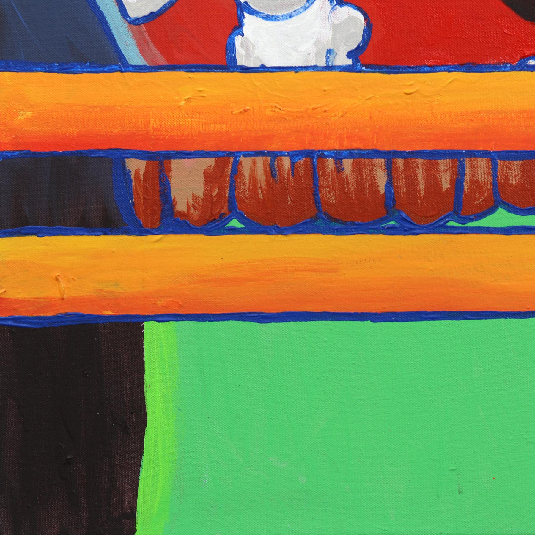 Pow Right in the Kisser - Zeitgenössische figurative Boxkunst in Farben getaucht im Angebot 4