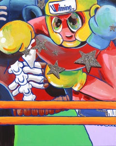 Danny Brown - Pow Right in the Kisser - Arte Figurativo Contemporáneo de Boxeo Empapado de Color Pow Right in the Kisser - Arte Figurativo Contemporáneo de Boxeo Empapado de Color