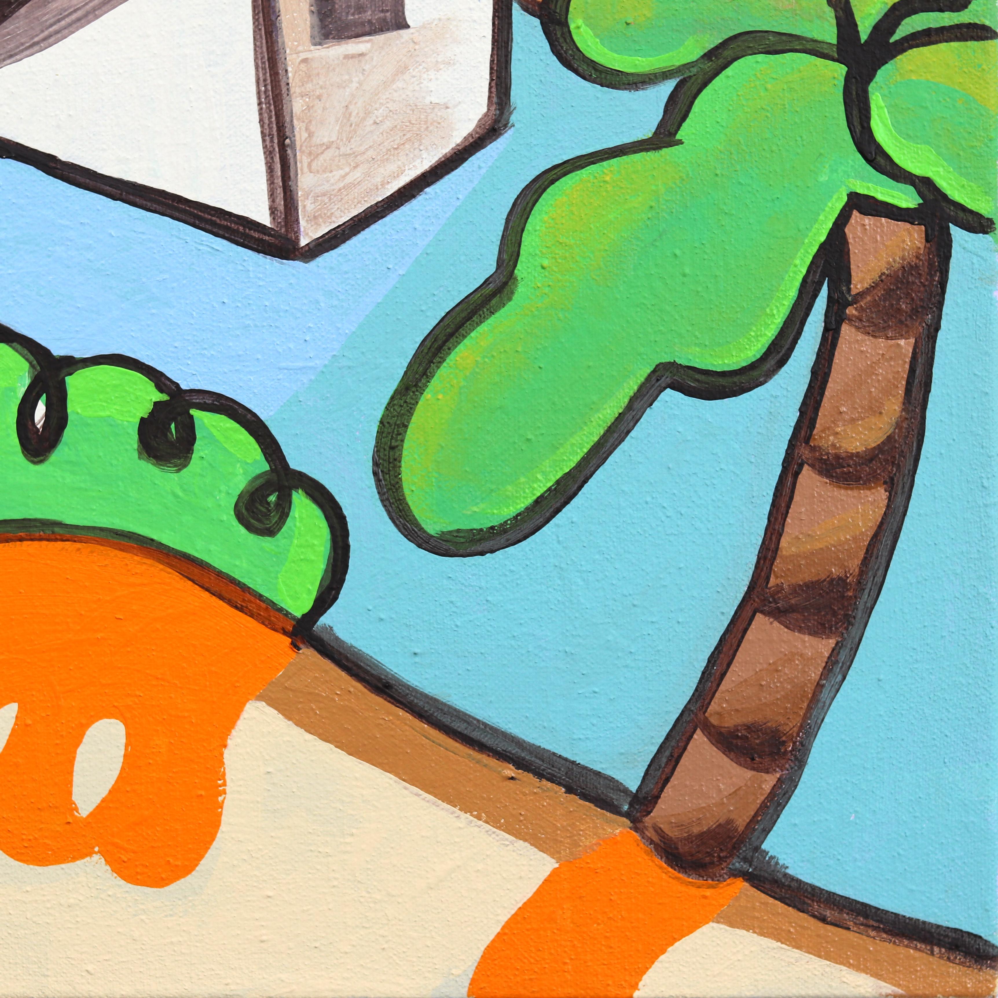 Somewhere Tropical - Peinture de paysage abstrait colorée de l'artiste de Los Angeles en vente 2