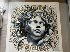 Fibonacci Versace Handverschönerte Medusa mit Archivalischem Giclee-Druck und Giclee-Druck