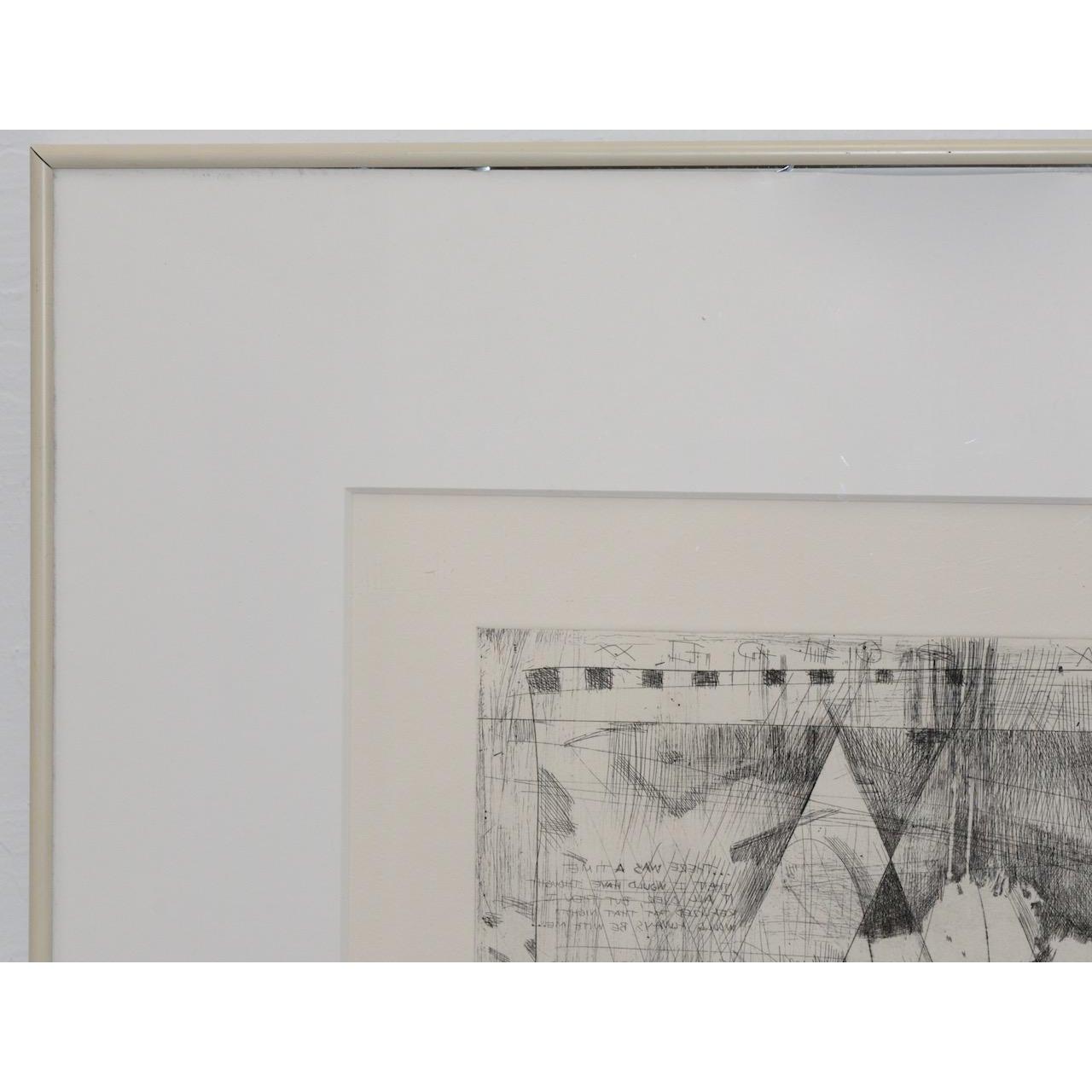 Danny Edwards Abstract Black & White Etching C.1989 For Sale 5