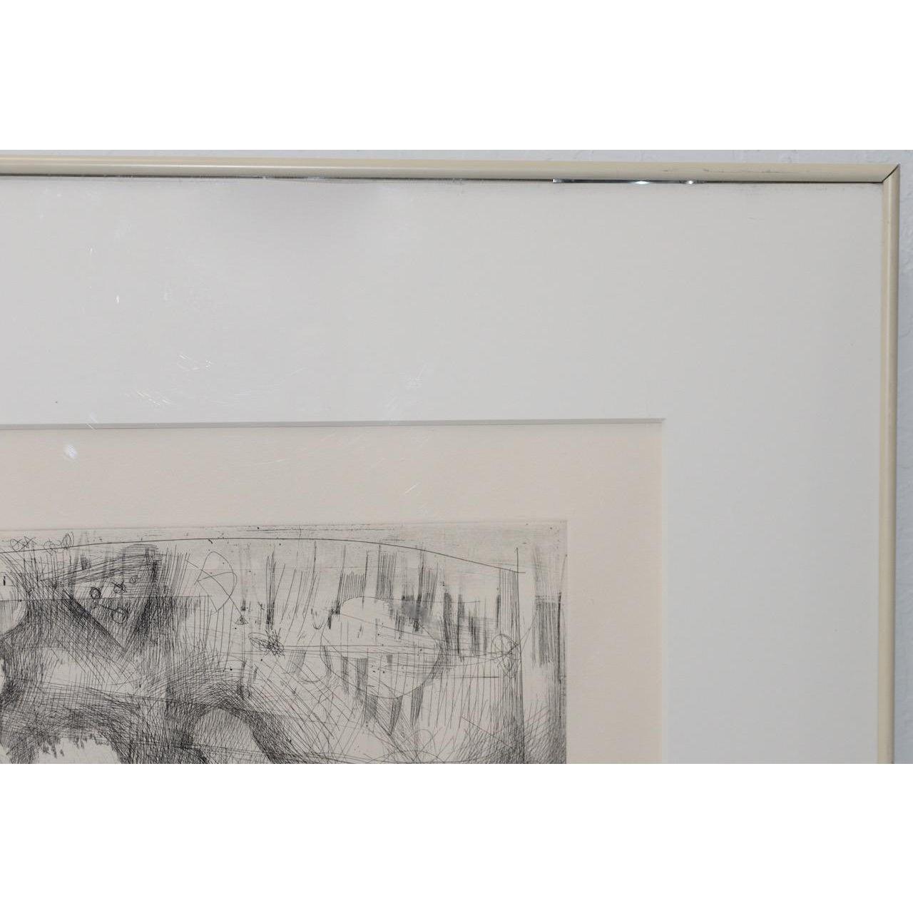 Danny Edwards Abstract Black & White Etching C.1989 For Sale 6
