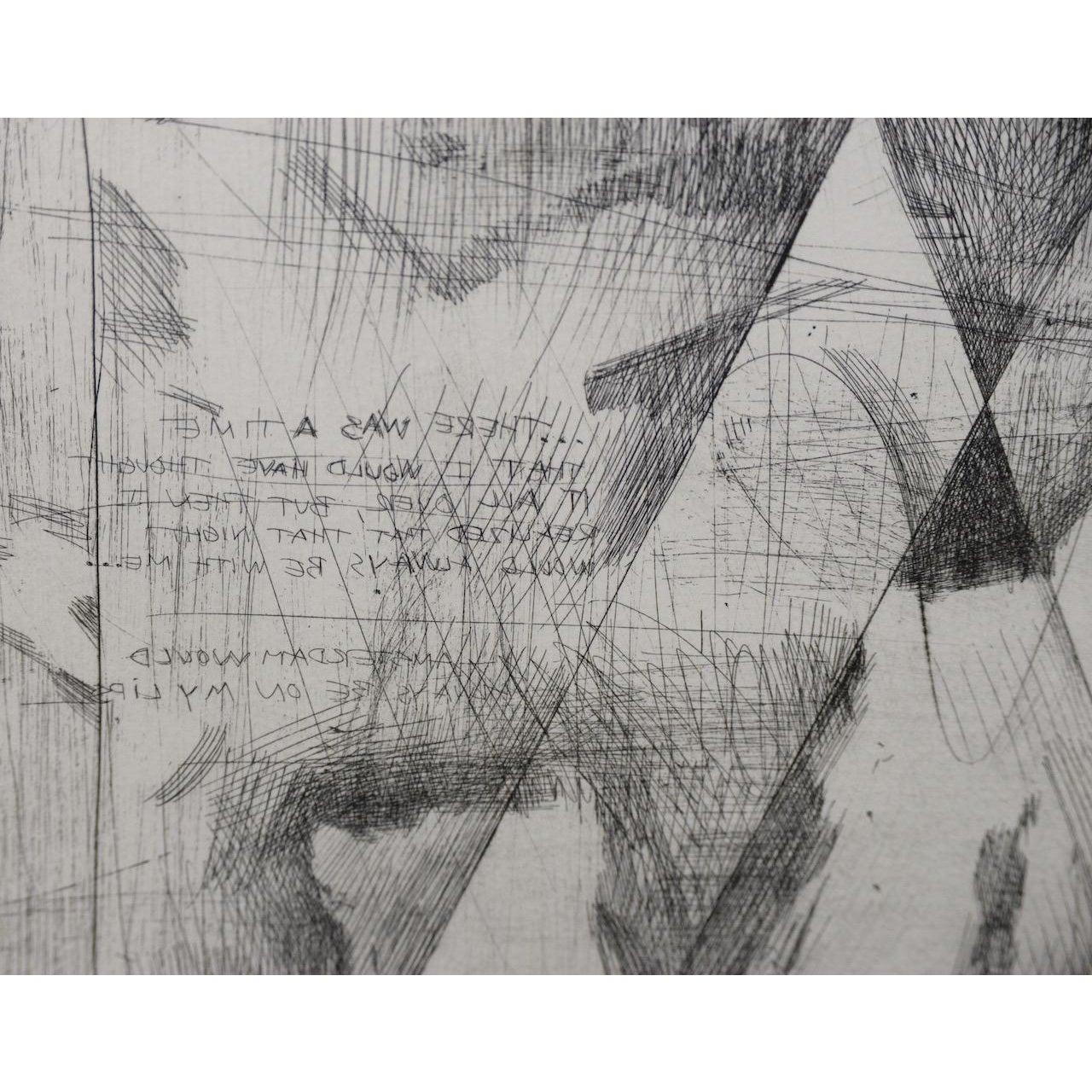 Danny Edwards Abstract Black & White Etching C.1989 For Sale 8