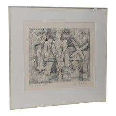 Danny Edwards Abstract Black & White Etching C.1989