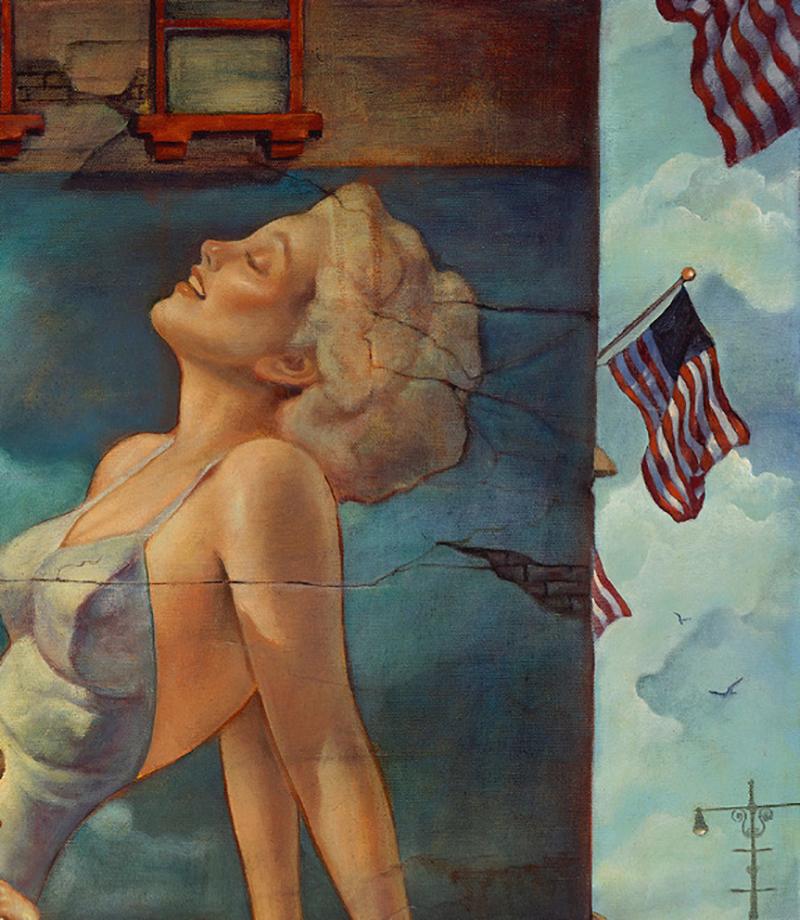 Boardwalk Beauty, Danny Galieote, Oil on Canvas, Pop Art, Americana-Figurative For Sale 1